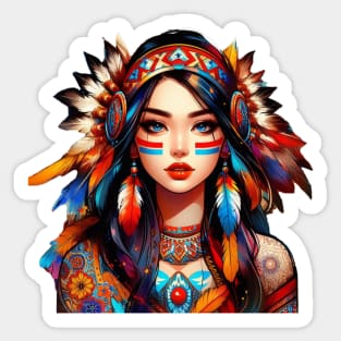 Native American, Beauty, Dakota Star | Catsie Cat Sticker